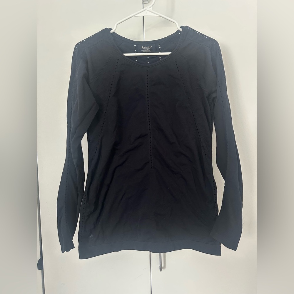Athleta Black Foothill Seamless Shirt Womens Large